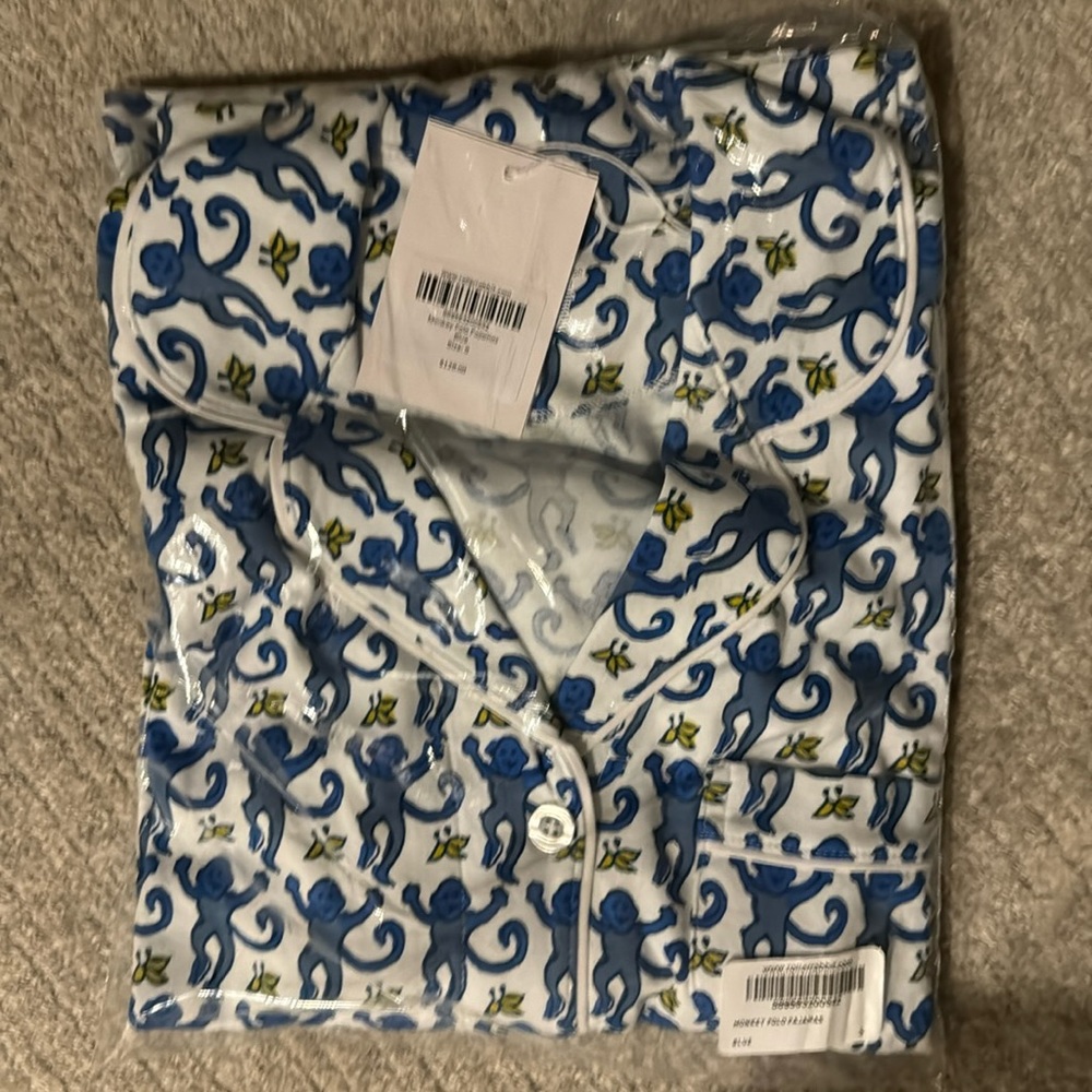 Roller rabbit blue monkey pajama - size Small